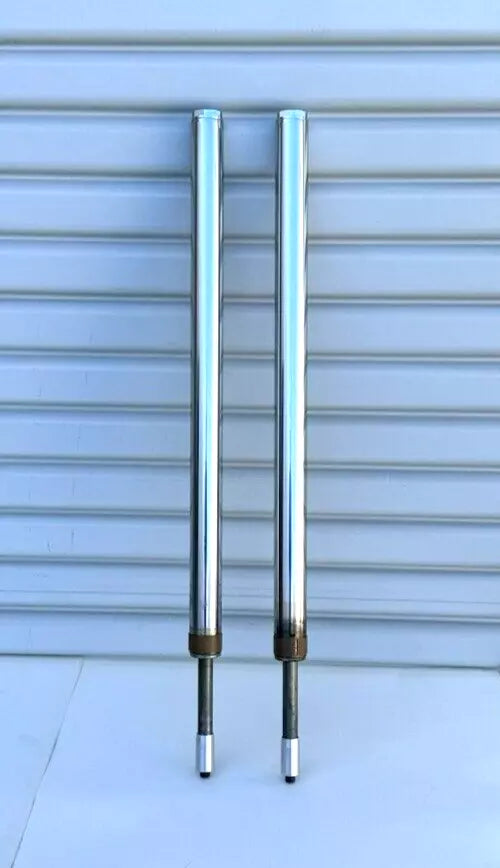 39MM HARD-CHROME FORK TUBE ASSEMBLY PAIR - 25-3/8" LENGTH