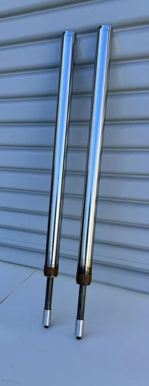 39MM HARD-CHROME FORK TUBE ASSEMBLY PAIR - 25-3/8" LENGTH