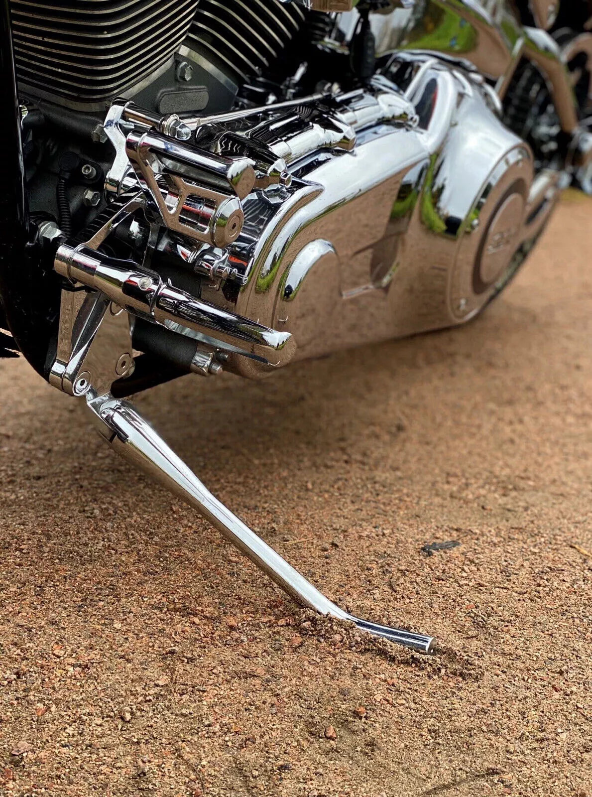 HIDDEN-SPRING CHROME KICKSTAND FOR 2000-2017 SOFTAIL FXST / FLST