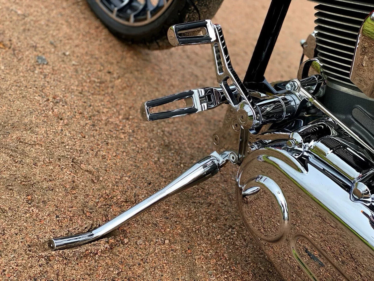 HIDDEN-SPRING CHROME KICKSTAND FOR 2000-2017 SOFTAIL FXST / FLST