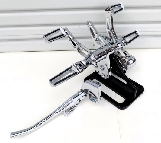 CHROME FORWARD CONTROLS & KICKSTAND 84-99 SOFTAIL BIG TWIN RIGID FX/FL